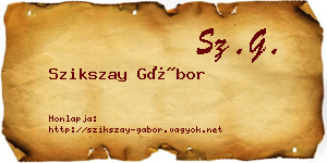 Szikszay Gábor névjegykártya