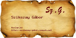 Szikszay Gábor névjegykártya