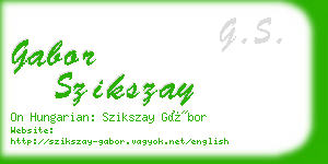 gabor szikszay business card